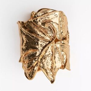 Gold Leaf Statement Arm Band Bracelet